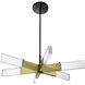 Lumi LED 36 inch Brass / Clear / Black Chandelier Ceiling Light